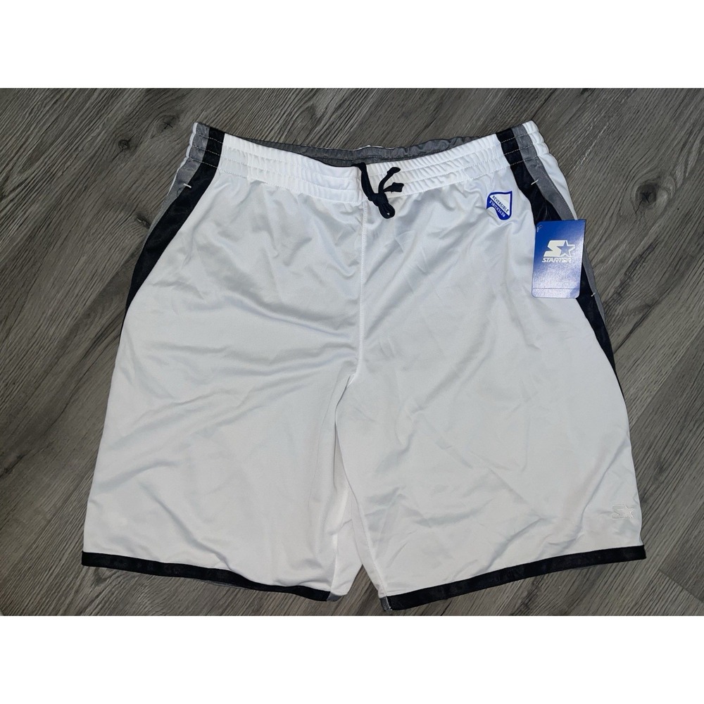 Vintage Starter Basketball Reversible Shorts Men XL Dazzle Shiny NOS White/Gray